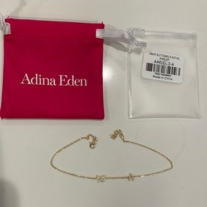 Adina Eden Initial Butterfly Anklet